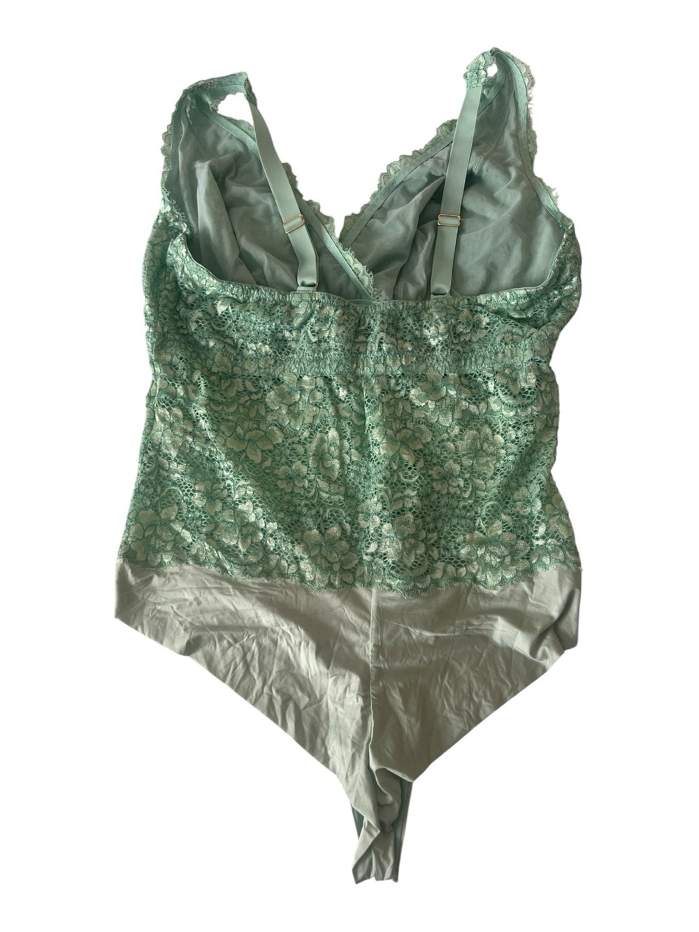 Cosabella Pret-A-Porter Curvy Teddy Lace Bodysuit Verde Umbria Green Large NWT - Picture 4 of 11